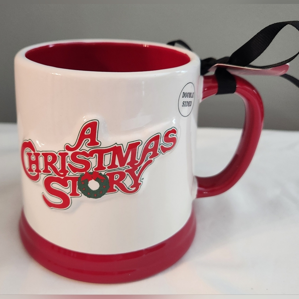 Rae Dunn A Christmas Story Oh Fudge! Two Sided Large Holiday Mug 24 oz NEW